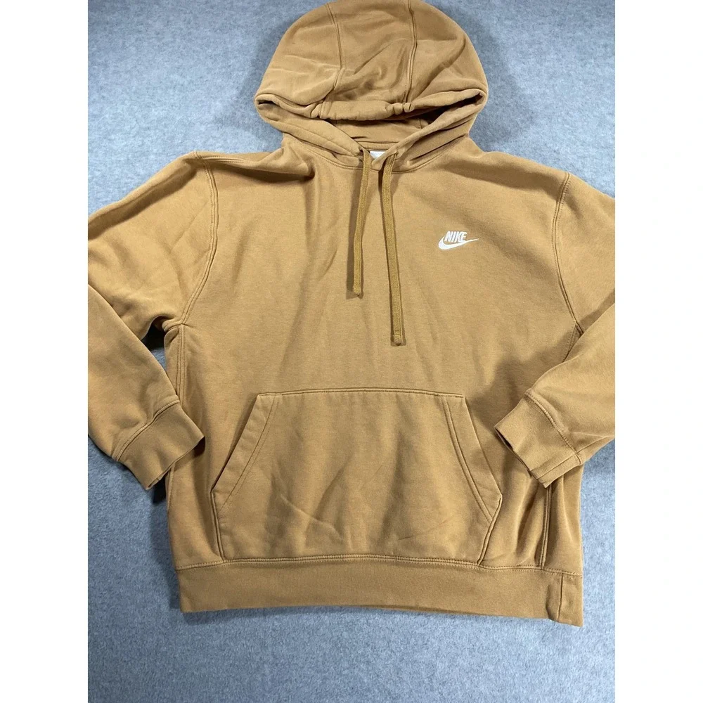 Nike Mens Sportswear Club Fleece Hoodie Wheat Gold Mustard Yellow 2246 M